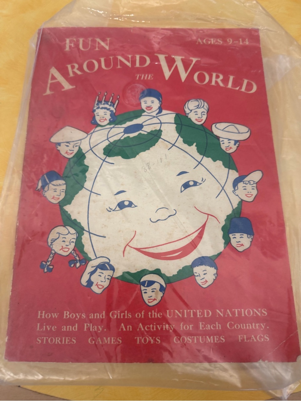Vintage 1955 Fun Around the World Frances W Keene Seahorse Press Activity Book